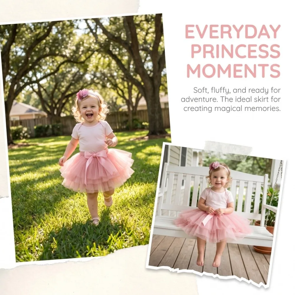Cute Tulle Mesh Tutu Fluffy Skirt Fluffy Multi-layer Girls Tutu Skirt Ballet Dance Style Cake Skirt
