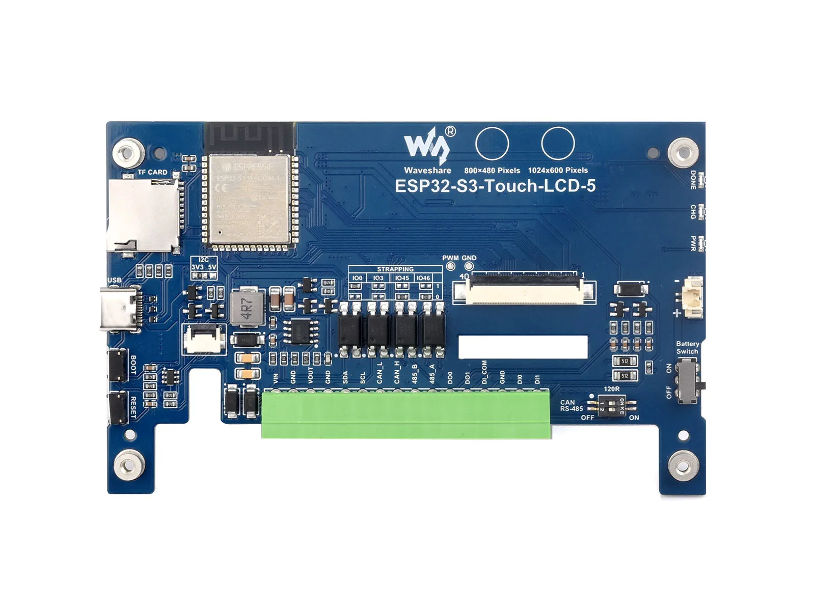 Waveshare ESP32-S3 5inch Capacitive Touch Display Development Board, 5-Point, 32-Bit LX7 Dual-Core Processor, Supports WiFi