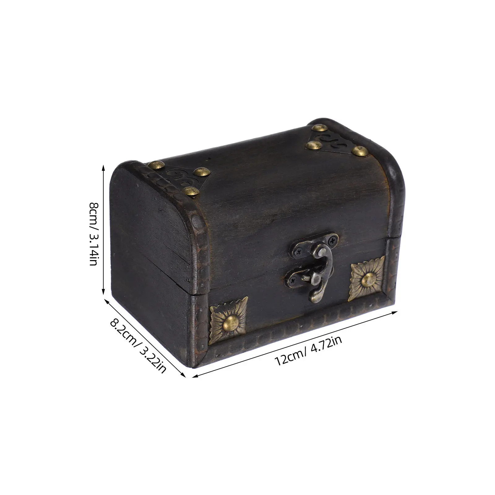 Vintage Wooden Chinese Storage Box Retro Desktop Jewelry Organizer Decorative Wood Carving Keepsake Small Treasure Chest 3