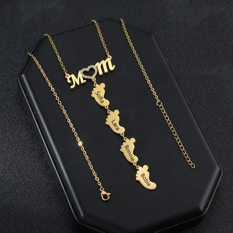 Nextvance Custom Name Necklace Stainless steel Personalized Gold Color Engraved Necklaces For Women Mother's Day Jewelry Gift