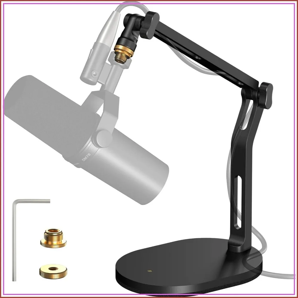 

Desk Mount Microphone Arm with 3/8" to 5/8" Adapter, Compatible with Blue Yeti, HyperX QuadCast, SoloCast, Shure SM7B, MV7X