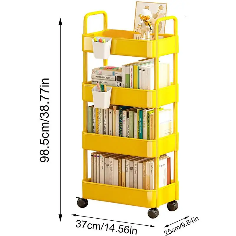 3/4Tier Durable Rolling Trolley Multi-storey Cart Storage Shelf Movable Gap Storage Rack Kitchen Bathroom Slim Slide Organizer