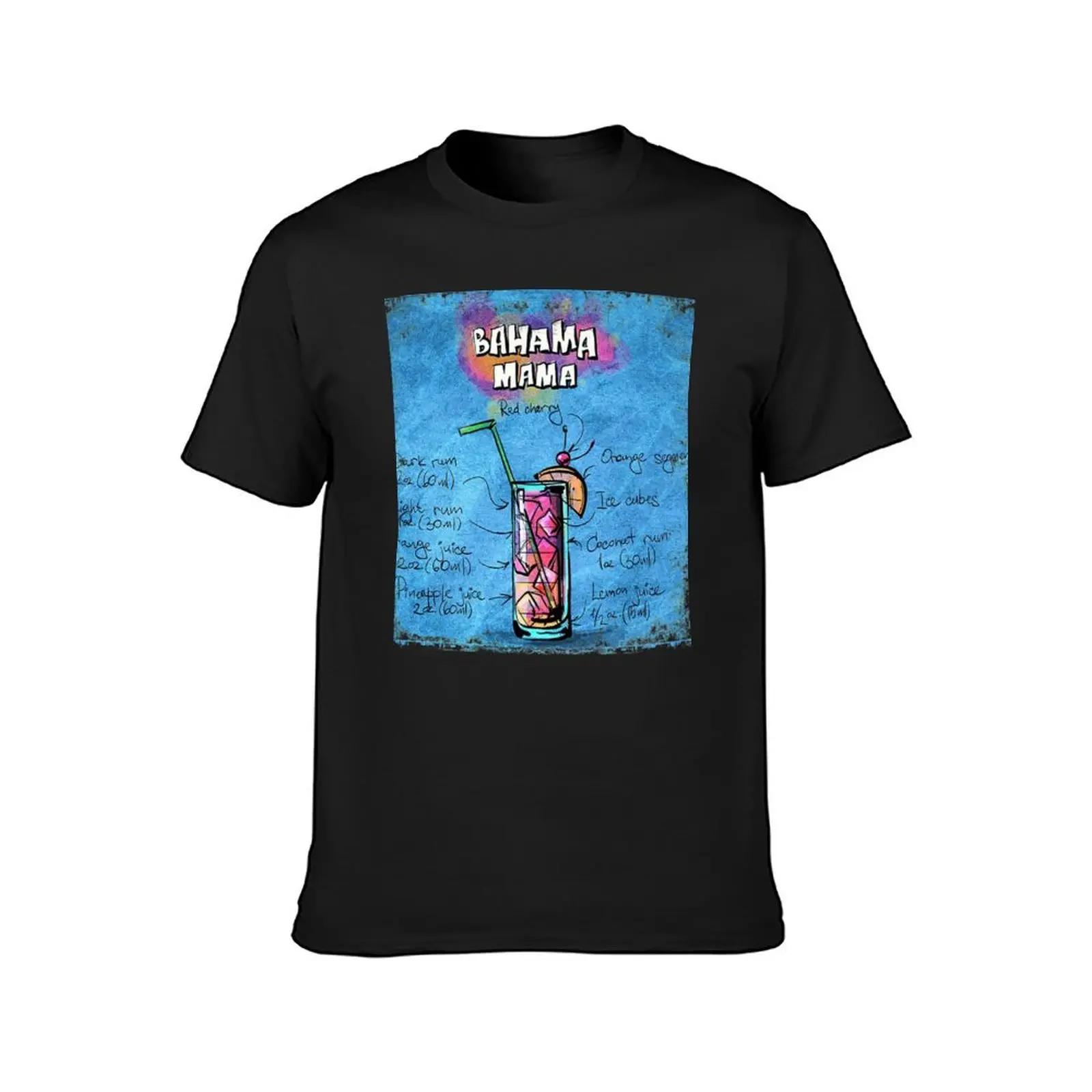 Bahama Mama Cocktail Recipe T-Shirt funnys customs blacks summer clothes t shirts for men