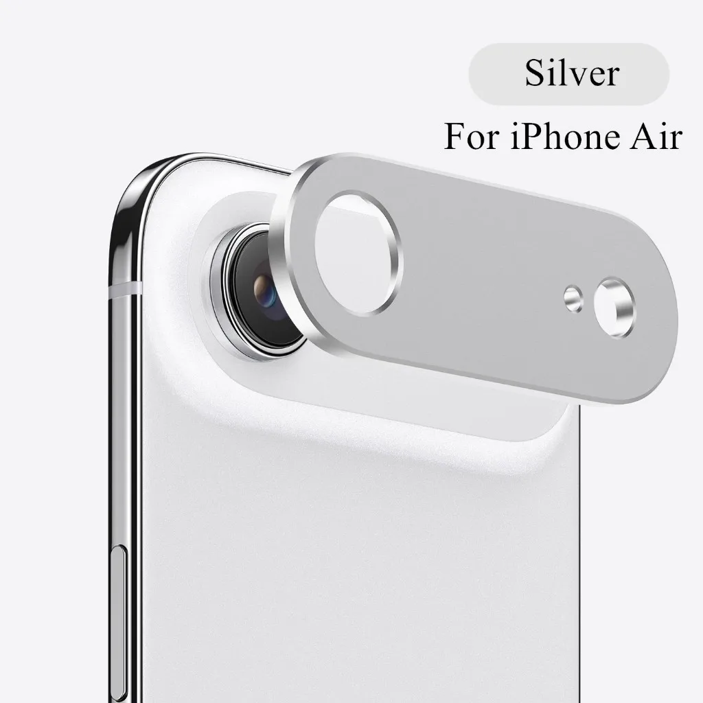Copertura adesiva per lunetta per fotocamera in metallo per iPhone Air 17 Pellicola protettiva per obiettivo fotocamera anti-frantumazione cava in lega di alluminio