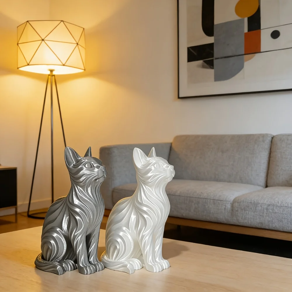 Modern Wave Cat Statues, Desktop Decorations, Bookshelves, Decorations for Christmas, Valentine's Day, and Mother's Day