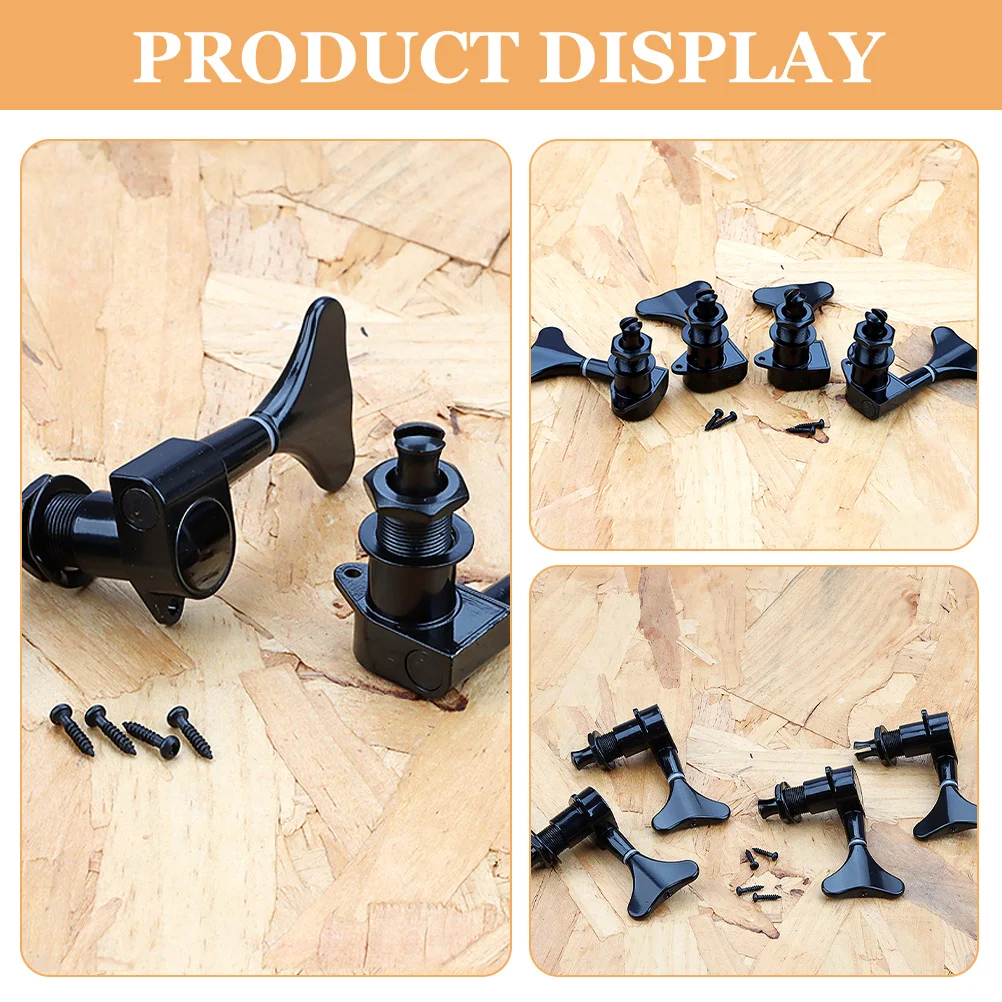 

4Sets Bass Tuning Pegs Iron Material Compact Portable Replacement Acoustic Electric Bass Parts Tuning Machine Heads