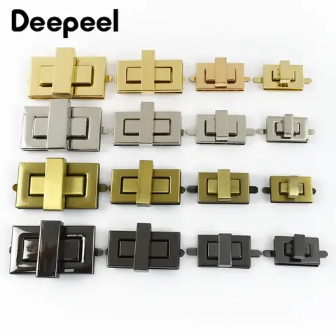 2Pcs Deepeel Metal Lock Buckle Bag Turn Twist Locks Clasp Handbag Purse Decoration Closure Buckles Bags Latch DIY Accessories