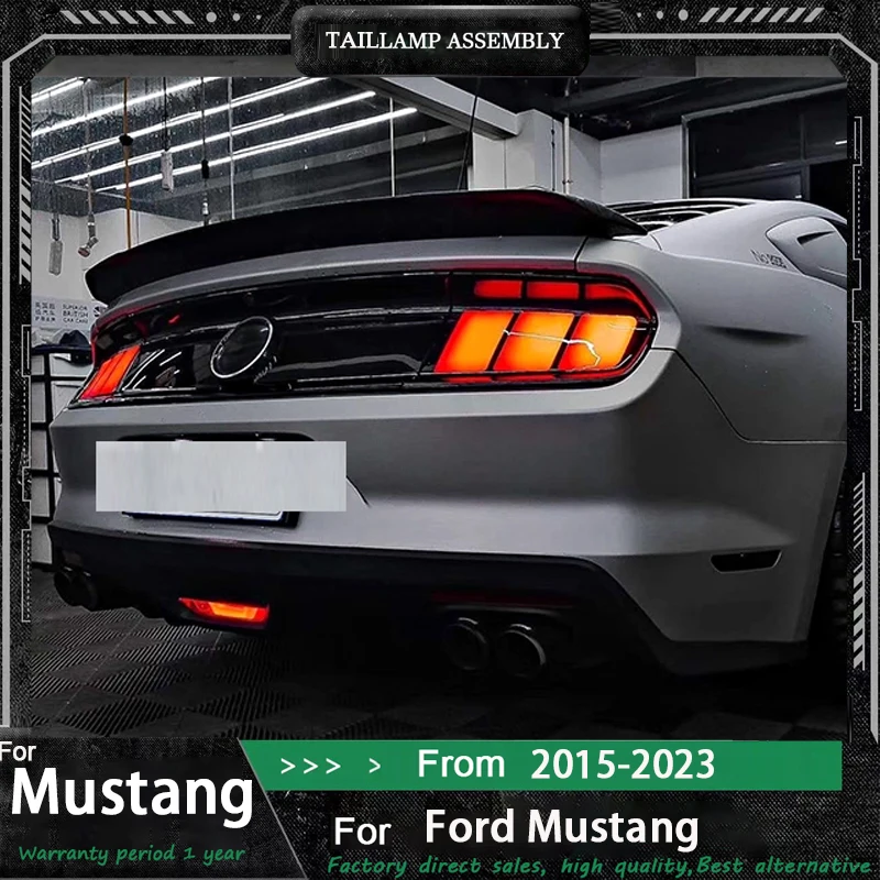 

Автомобильные фары для Ford Mustang, задние фонари 2015-2019, светодиодные задние фонари Mustang, динамический указатель поворота, автомобильные задние фонари в сборе