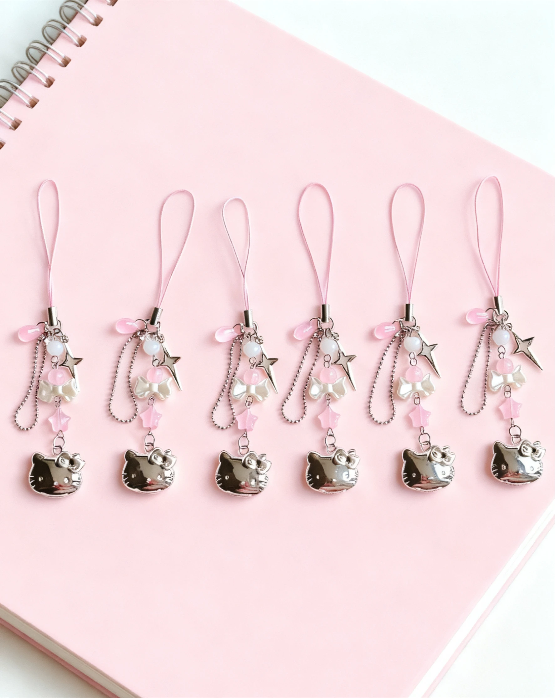 Gantungan Ponsel Gadis Kucing Lucu, Gantungan Tas, Liontin Tali, Hadiah Ulang Tahun, Gantungan Universal, Liontin Kartun Pink Sanrio