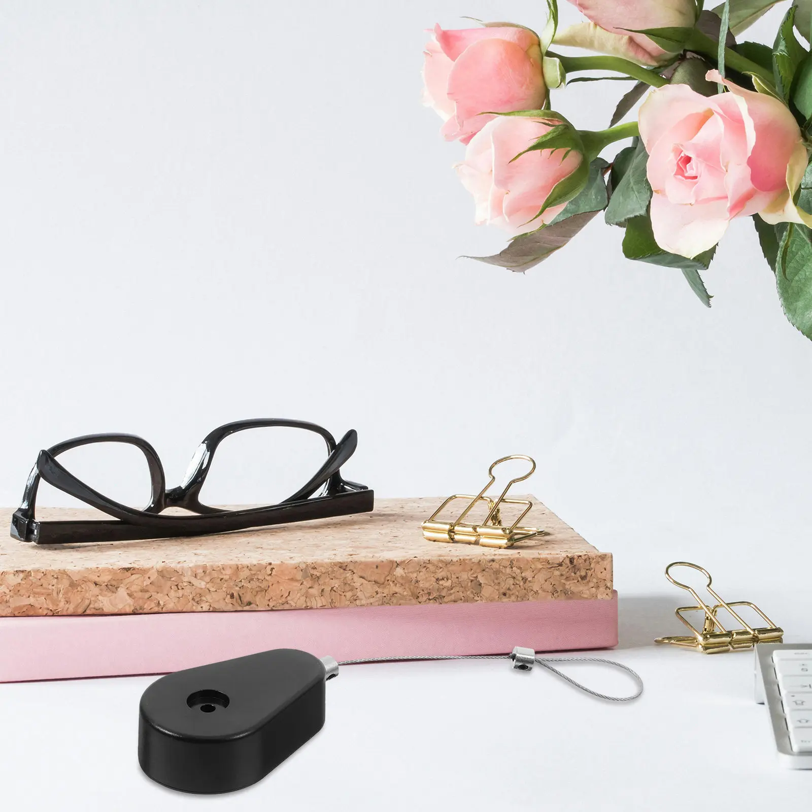 

Auto Retractable Cord Reel Sleek Design Anti-Theft Cable Tether for Home Office Security Use Anti Lost Steel Wire