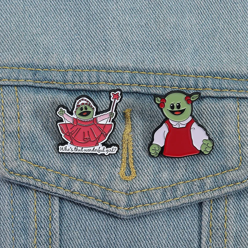 دبوس شارات الكرتون أنيمي الأخضر الوحش سبيكة بروش على الملابس متعة شارة الملابس والاكسسوارات دبابيس لحقائب الظهر المينا دبابيس