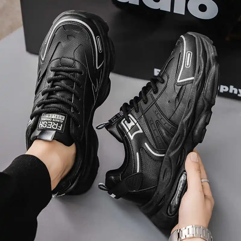 

Ecoleather Parkside Dark Green Sneakers Vulcanize Indoor Basketball Basket Men's Shoes Luxury Sneakers Sports Street Tenya