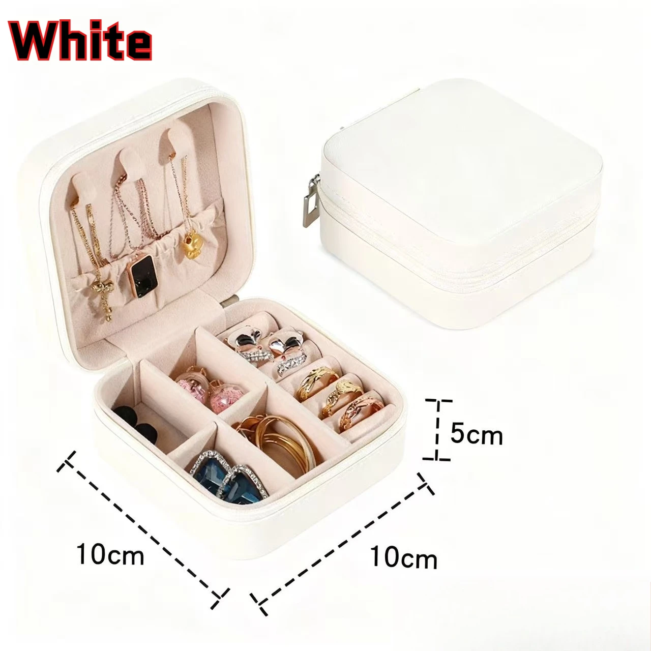 

Ювелирная шкатулка на мини-молнии viaje familiares, cajas de almacenamiento de collares органайзеры de anillos femeninos