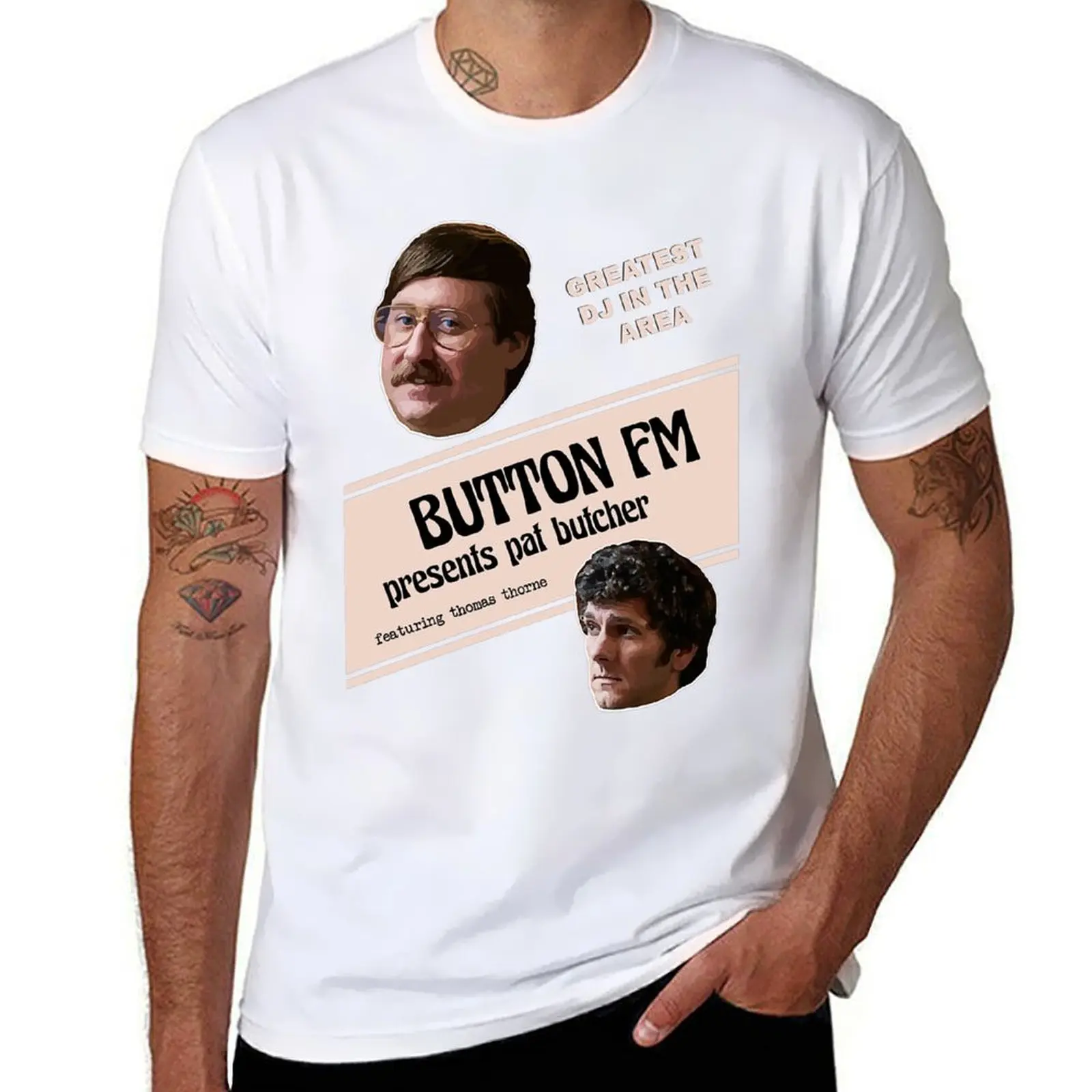 

Button FM - Ghosts BBC T-Shirt man t shirt luxury t shirts for man cotton funny T-Shirt