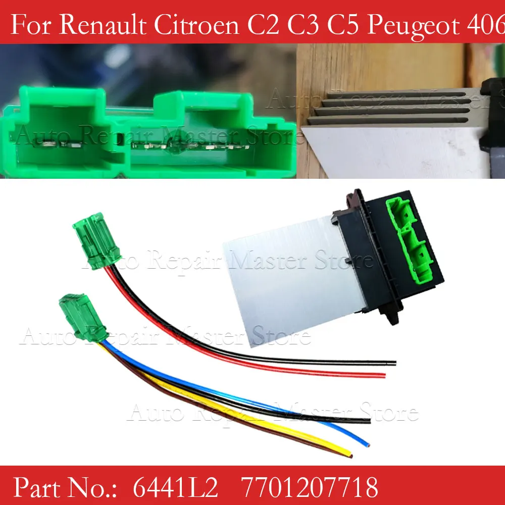 Heater Fan Control Module Resistor Plug For Renault Megane Sport Tourer Scenic MK 2 Citroen C2 C3 C5 Peugeot 406 107 207 607