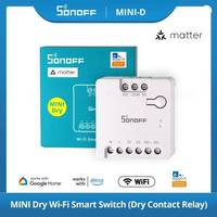 SONOFF MINI-D WiFi Smart Switch Matter Dry Contact Device Supports AC/DC Power Works with eWeLink Apple Home Alexa Google Home