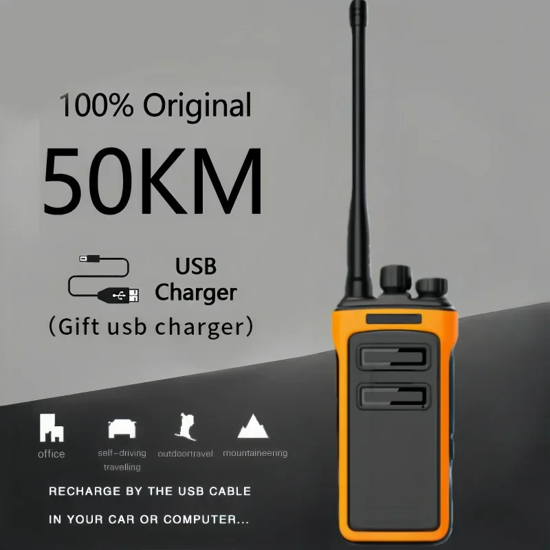 R2 Walkie Talkie, 10W High Power 5500mAh IP55 Waterproof UHF 400-470MHz Two Way Radio, VOX Hands-Free for Camping Hiking