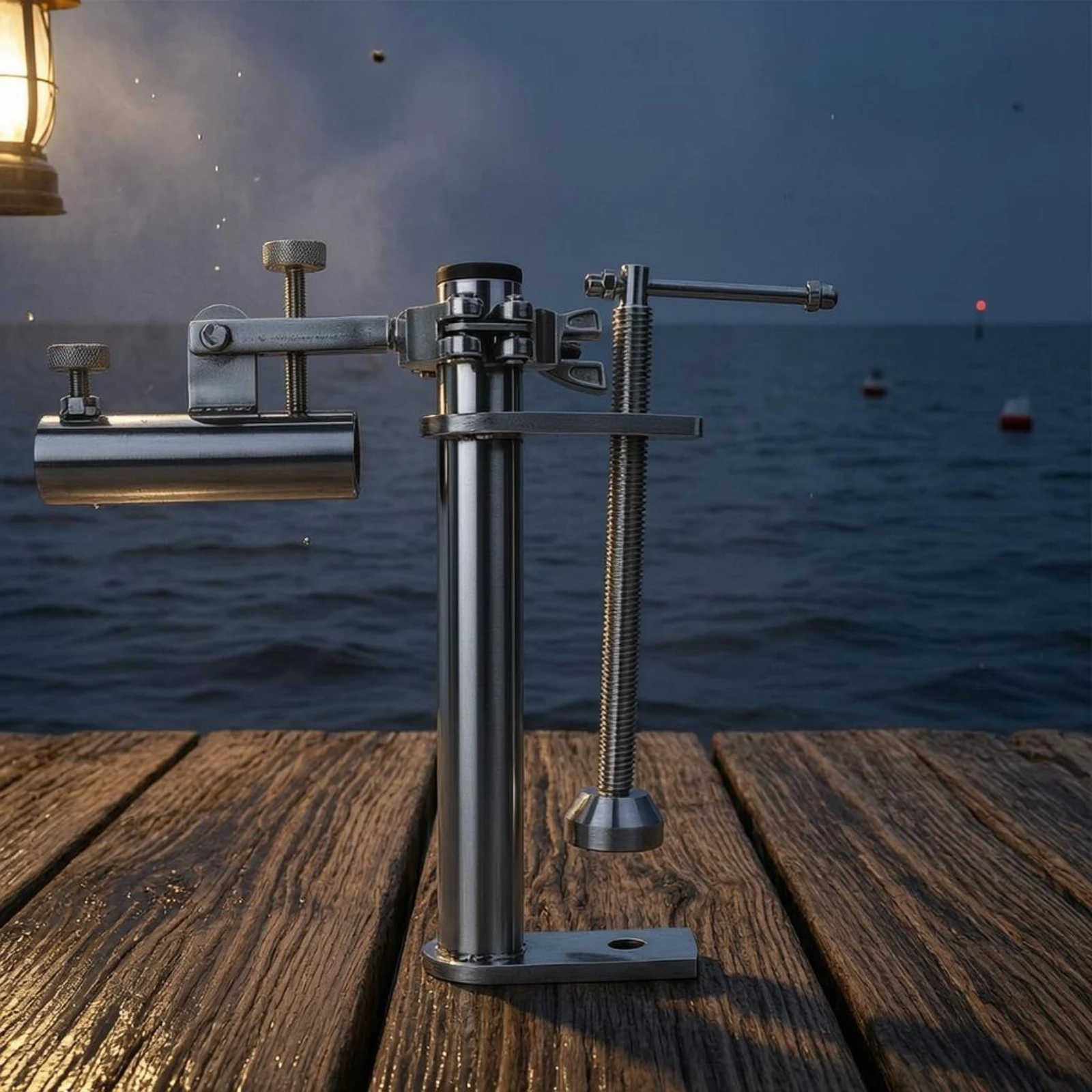 

Floor Clamp Rod Holder Adjustable Clamp on Fishing Pole Holder Vertical Post Corrosion Resistant for Anglers
