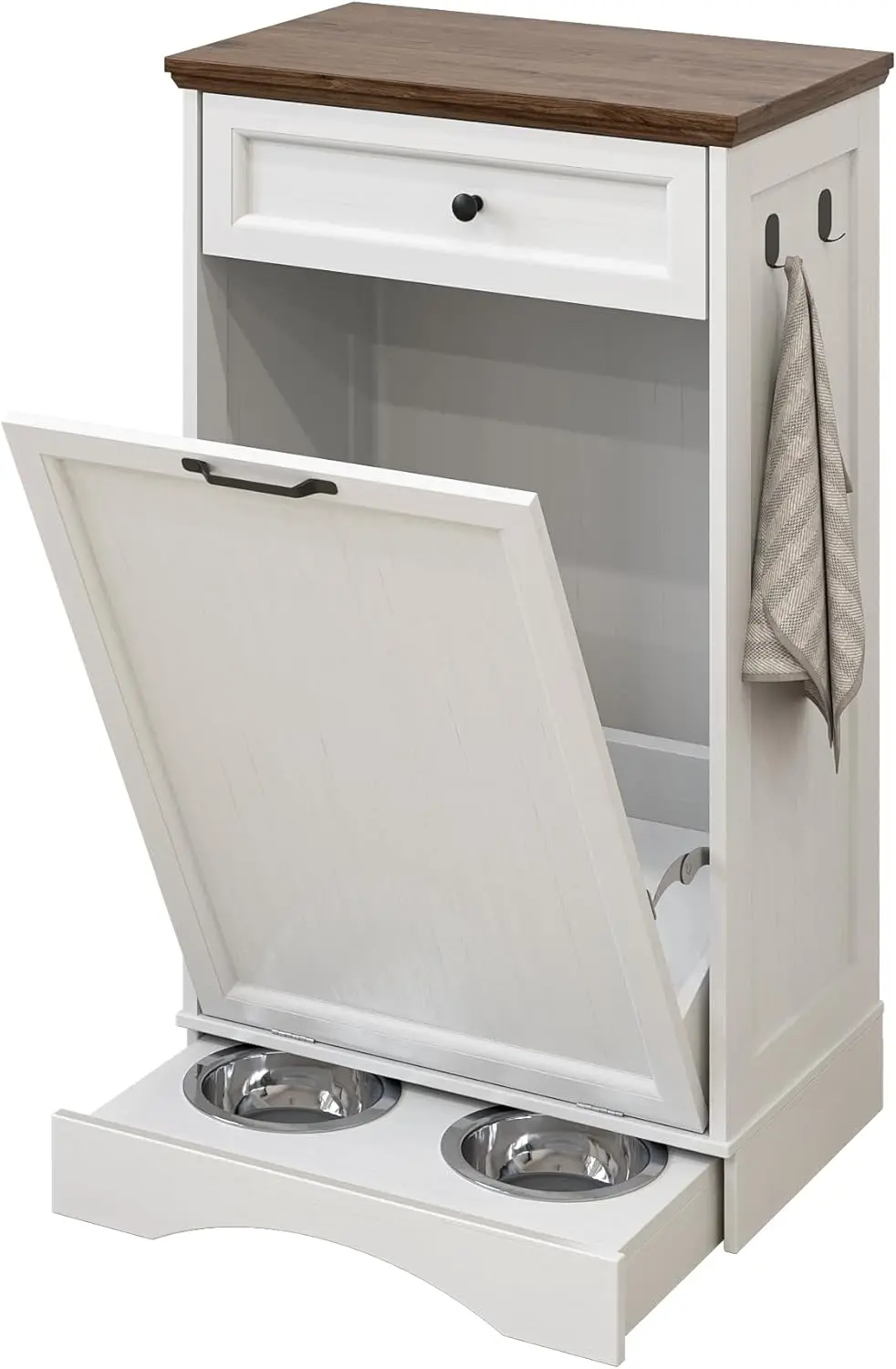 

Trash Can Cabinet 10 Gallon Hidden Trash Garbage Can Cabinet with Drawer,Pet Proof Hidden Garbage for Kitchen,Laundry