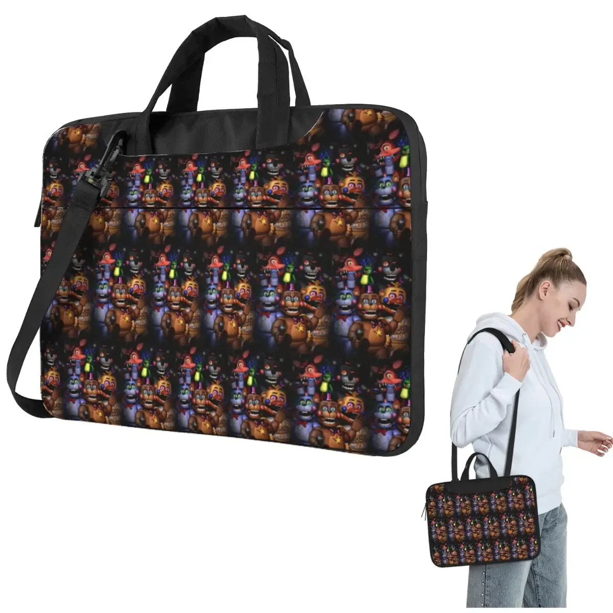 Bolso Bandolera Fnaf Security Breach para Portátil, Funda Protectora Resistente para Computadora, Bolsa para Notebook para Macbook Pro