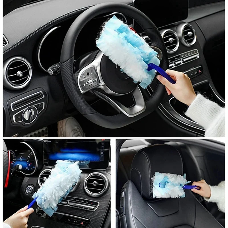 60 Pezzi Spolverini Usa E Getta Con Testine di Ricambio Ricariche Spazzola Spolverino Bulk Per La Pulizia Home Office Tende Superficie Dell'auto Durevole