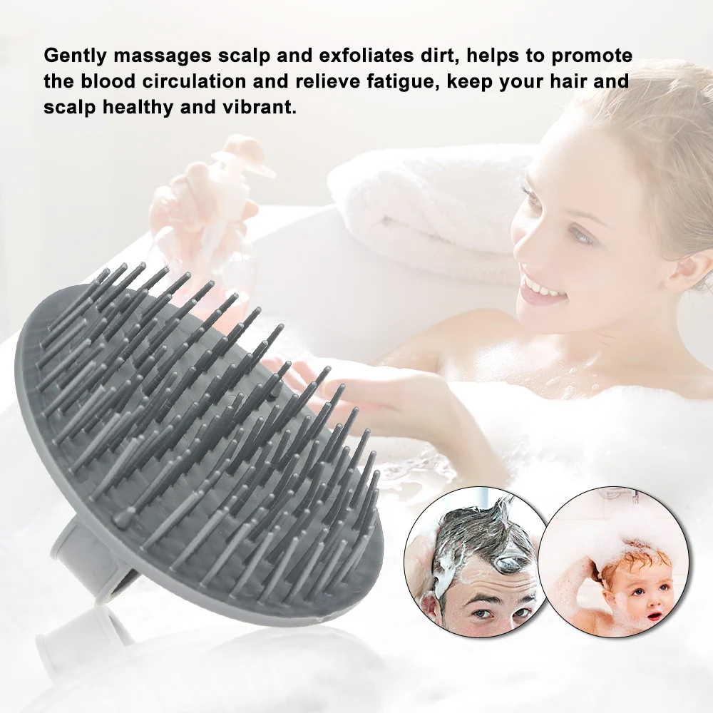 Silicone Shampoo Brush Scalp Massager for Hair Comb Anti-Dandruff Anti-skid Hairbrush Bath Massage Brush Shower Cleaning Tool view 3