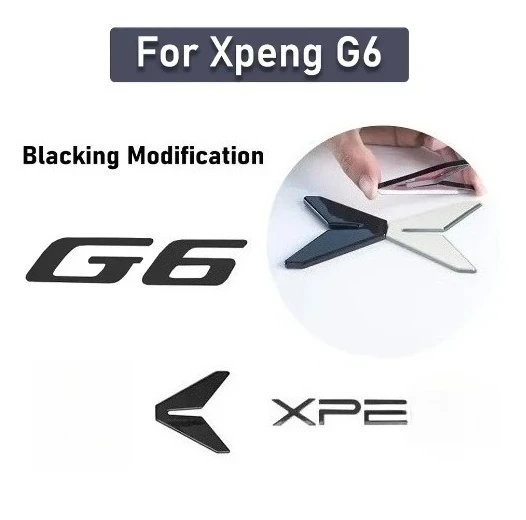 

For Xpeng G6 2023 2024 Xiaopeng G6 Black Badge Front Rear Badge Blackened Modification Accessories