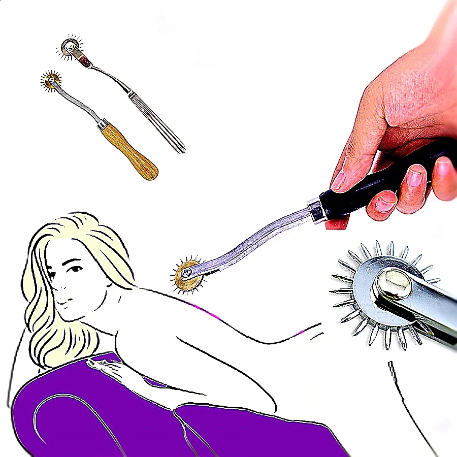 Pinwheel Needles Wheel Roller Gear Roller Nipple Clitoris Massage Tools Medical Diagnostic Hammer Pin Wheel Fetish Sex Toys