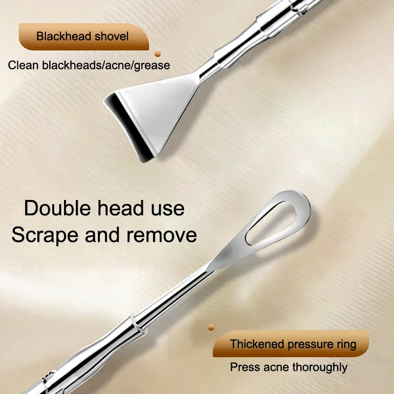 Extracteur de points noirs et d'acné, outil Popper de boutons, aiguille d'acné, nettoyage des follicules, points blancs, nez, visage, extracteur de imperfections