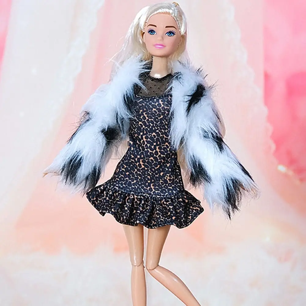 

1 Set Fashion DIY Doll Accessories Casual Wear Plush Coat Girl Clothes Dolls Skirt