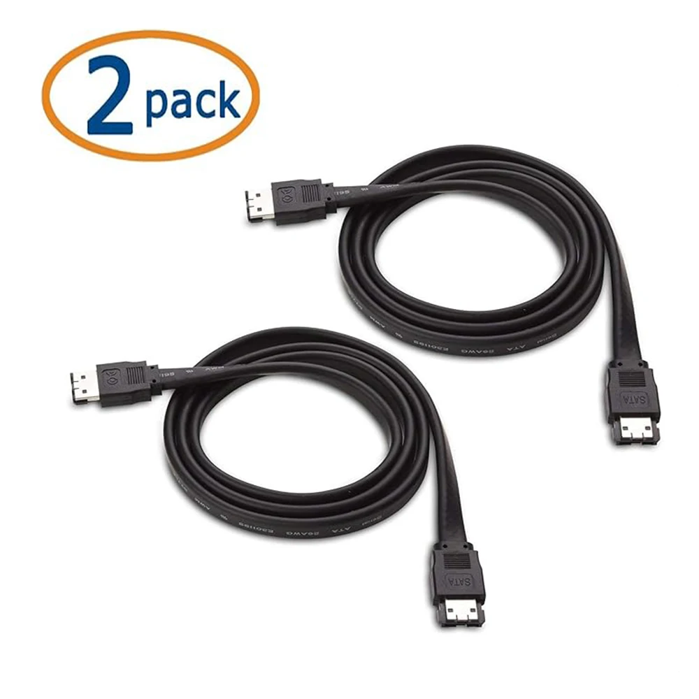 JonISerl SATA to eSATA Cable （3ft / 1m）(2-Packs) Serial ATA SATA RAID Data Hard Connector Cable (3 ft / 1m, Black)
