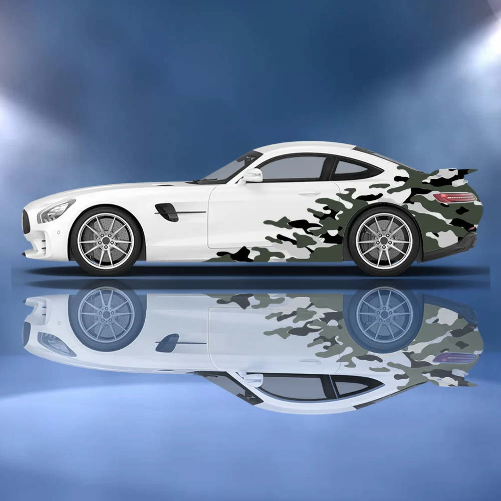 

Distorted Shape Camouflage Car Vinyl Wraps Decal Self-adhesive PVC Sticker Suitable for Trucks SUV Decoration Auto Accessories