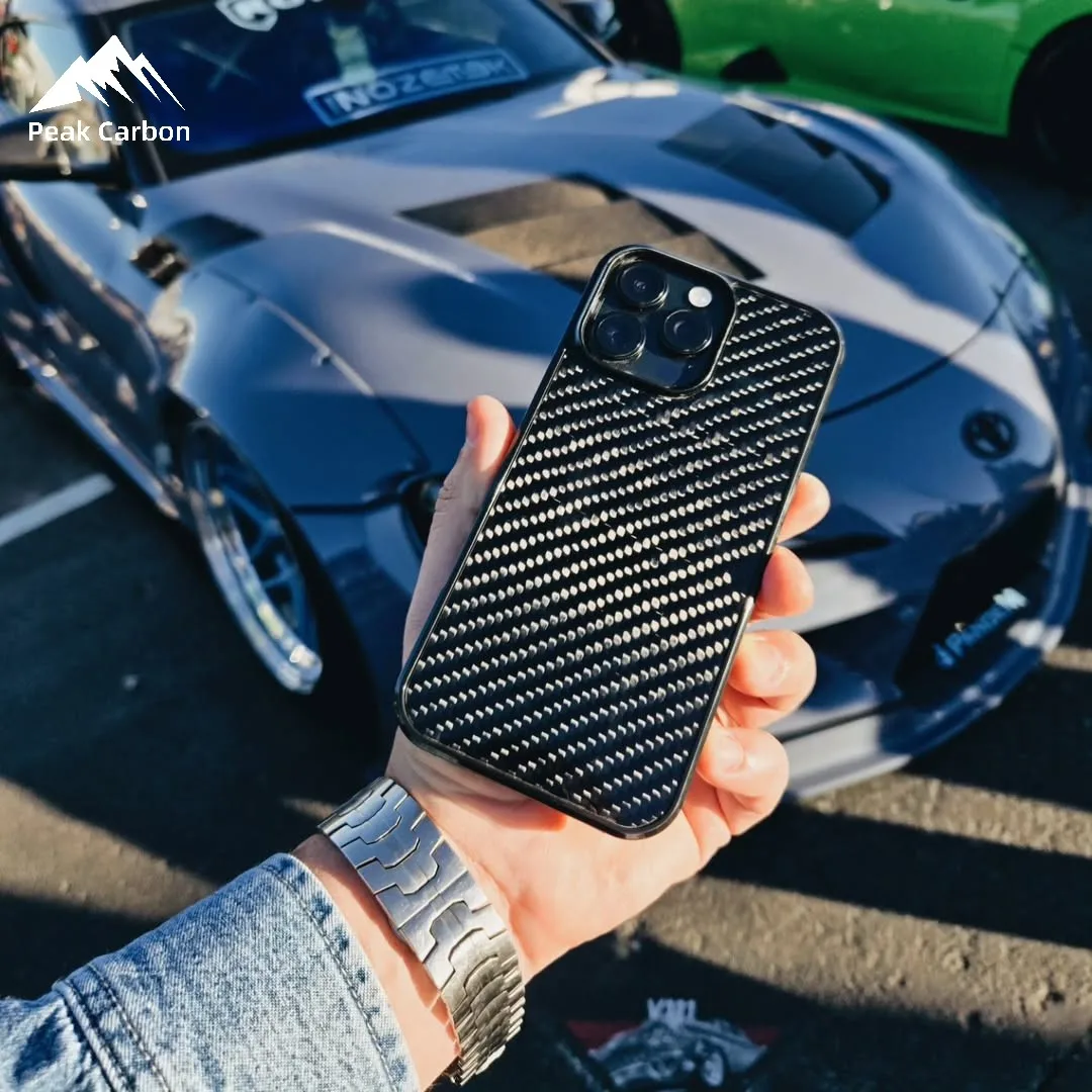 3K حك الأسود الحقيقي ألياف الكربون المغناطيسي شحن لاسلكي جراب هاتف آيفون 16 15 14 13 12 11 Xs ماكس 16e mini مع Magsafe