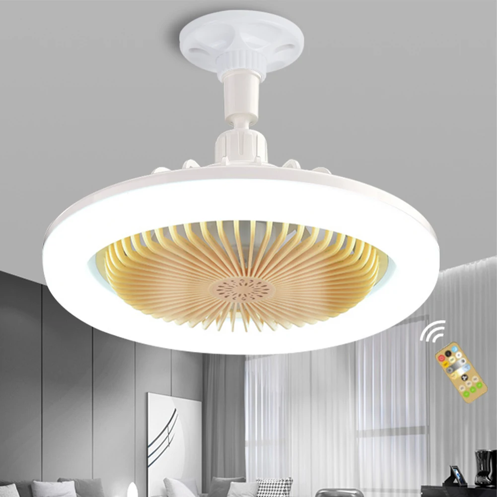 Socket Fan Light E27 Ceiling Fan with Light LED Lamp Fan with Remote Aroma Diffuser Silent Ceiling Fan for Bedroom Living Room