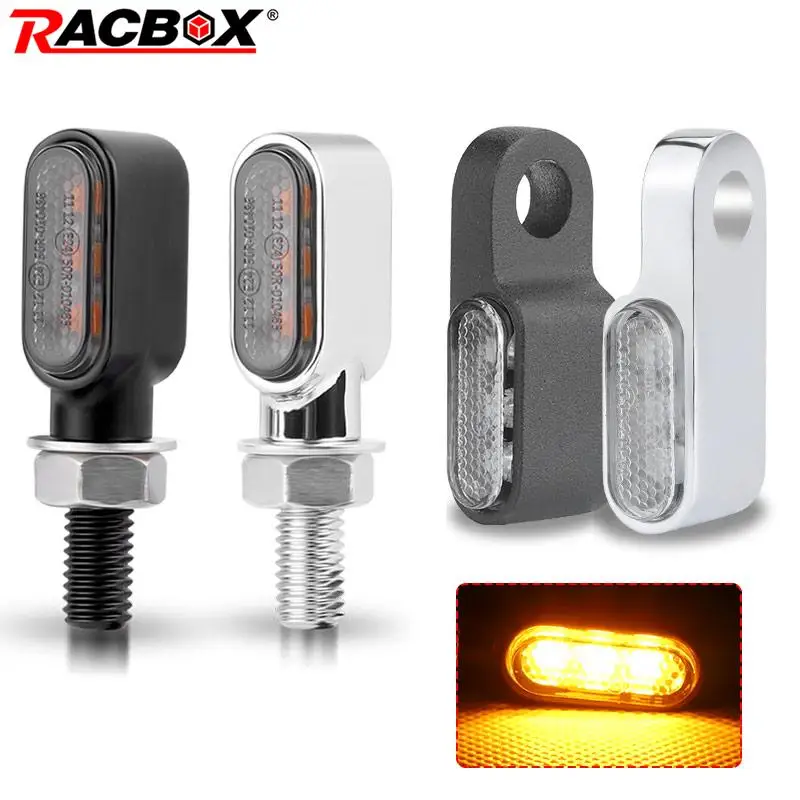 Motorcycle Mini Led Turn Signal Light 3led Indicators Lamp 12V Blinker Flasher Light Daytime Running Light for Honda Cafe Racer