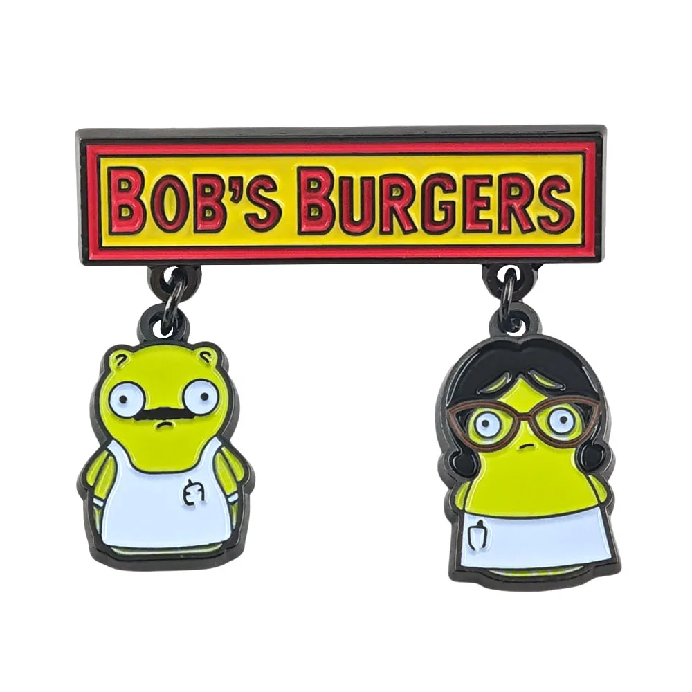 Niedliche grüne Monster-Anstecknadel aus Emaille, niedliche Brosche mit beweglicher Kette, Cartoon-Reversnadel, lustiger Schmuck für Fans, Geschenk für den Rucksack. – Detail 1