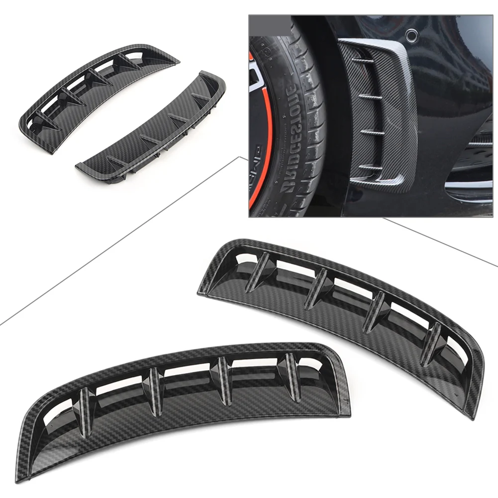 2x Carbon fiber Styling Car Front wheel Air Vent Hood Fender For Benz A-Class A220 W177 A200 A250 A220 A35 AMG 2019 2020 ABS