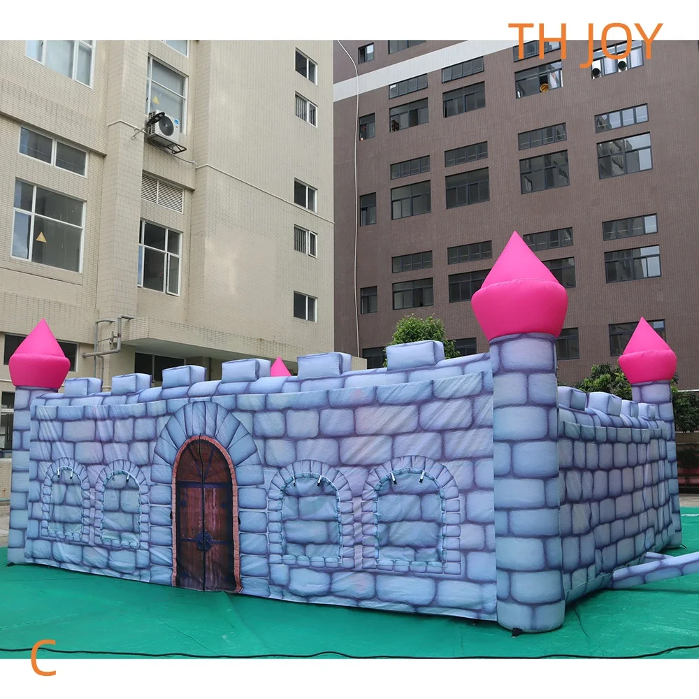 snel lucht schip, volledige afdrukken 8x8x2m grote Opblaasbare Doolhof roze kasteel opblaasbare spookhuis laser tag games Voor party