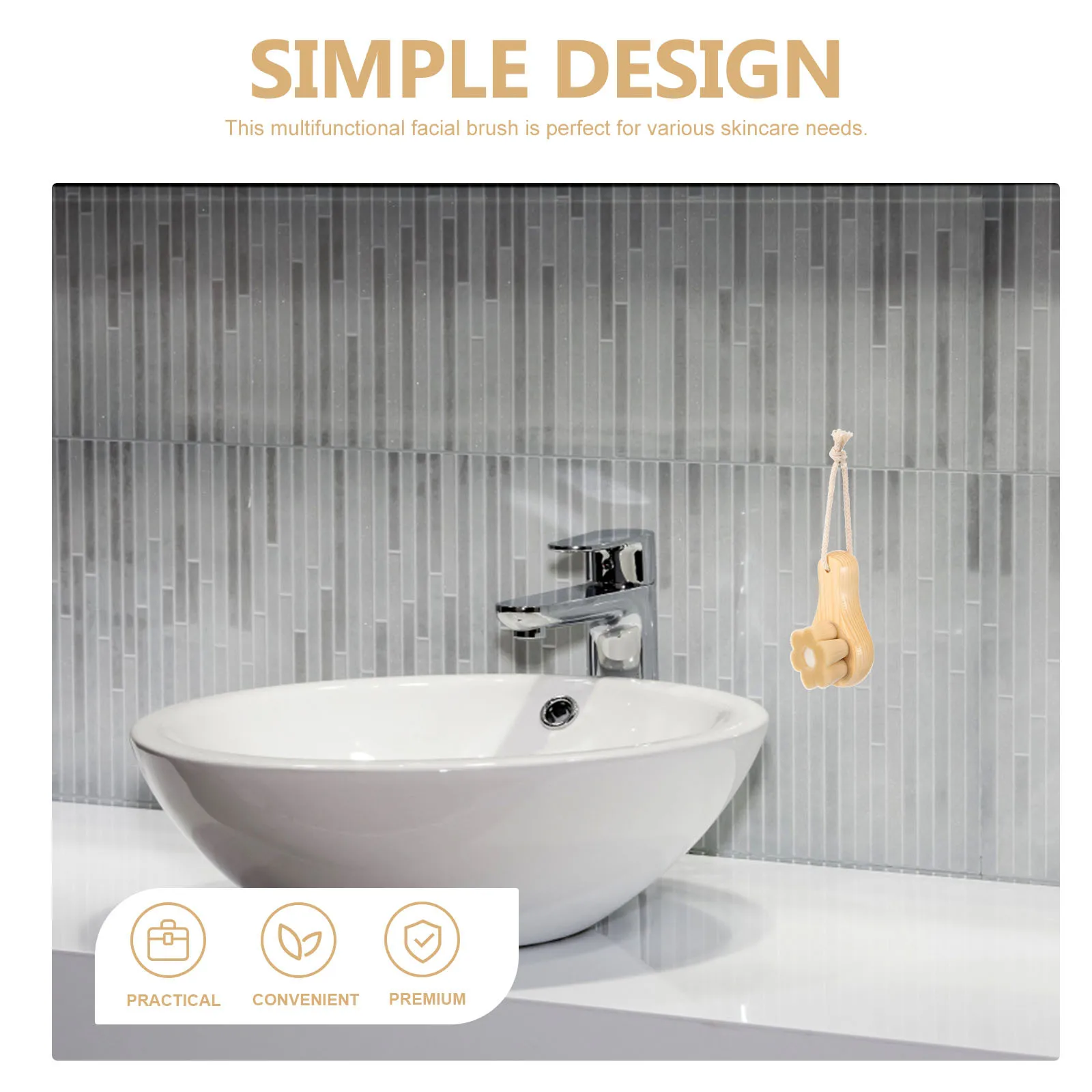 Facial Cleansing Brush Soft Bristles Wood Handle Exfoliating Scrubber Pore Cleanser Skin Care Tools Women Cleanse