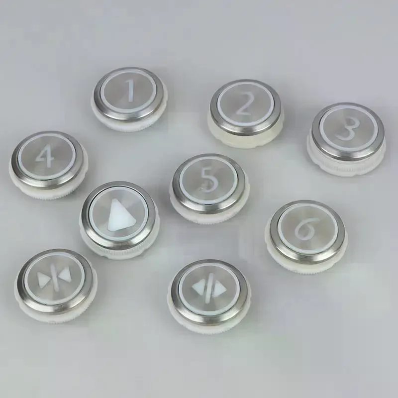 1-Piece Round Stainless Steel Elevator Button, Suitable for 1-6 Digital, Up, On/Off Buttons.