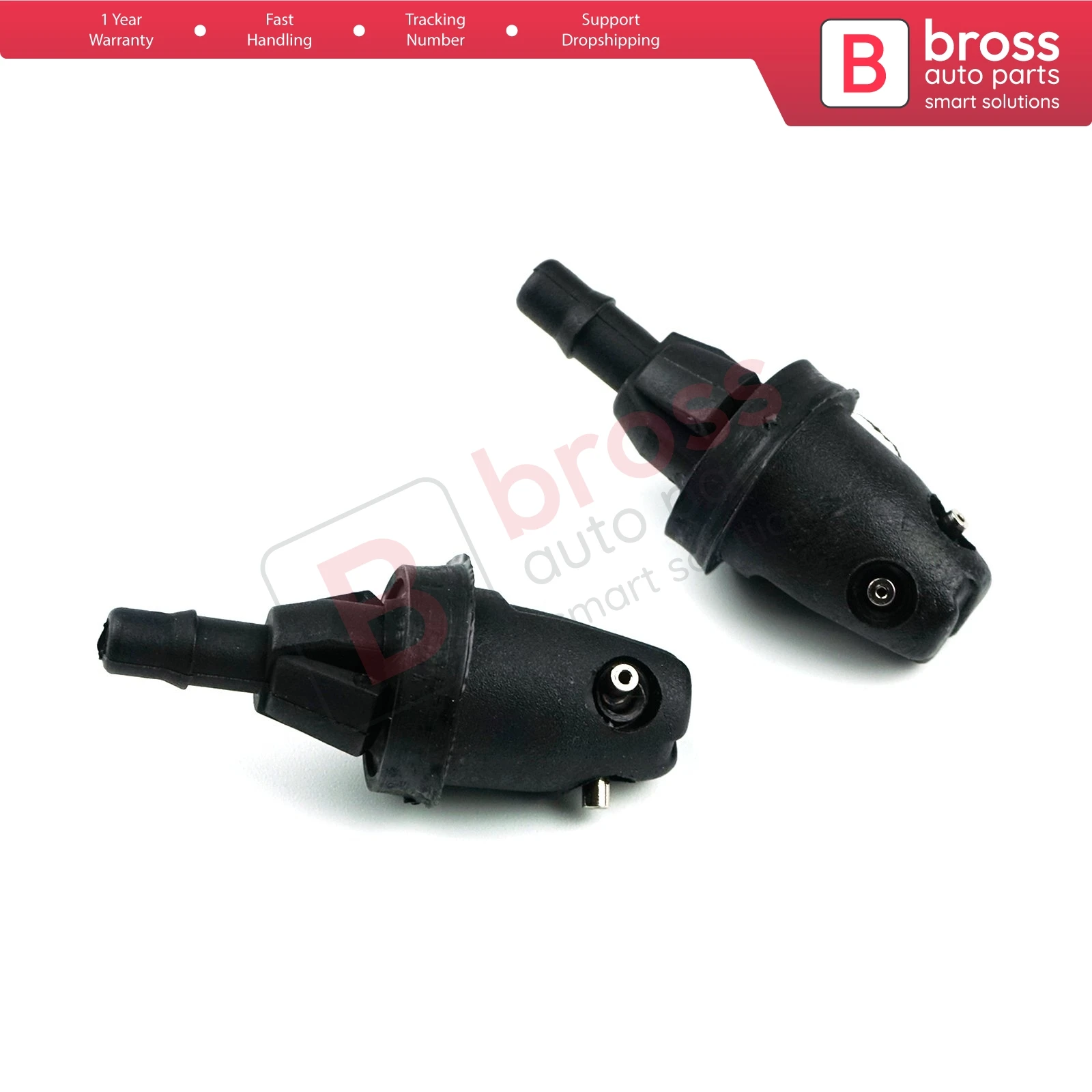 Bross BSP1058 2X Rear Tailgate Windshield Windscreen Water Washer Jet Spray Nozzle Set 46818055 for Fiat Doblo 119 263 2000-2021