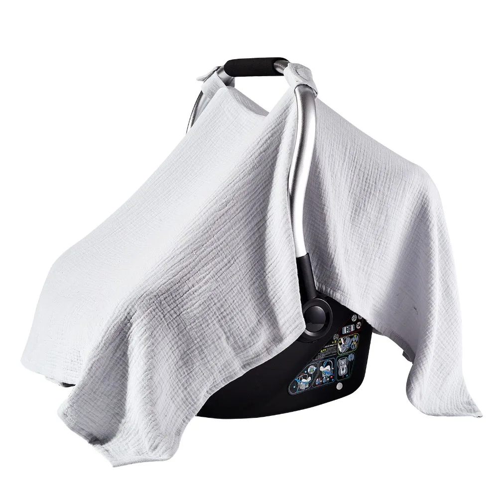 

New Cotton Baby Basket Cover Breathable Lightweight Sunshade Stroller Blankets Light-Blocking Soft Cart Cover Girls