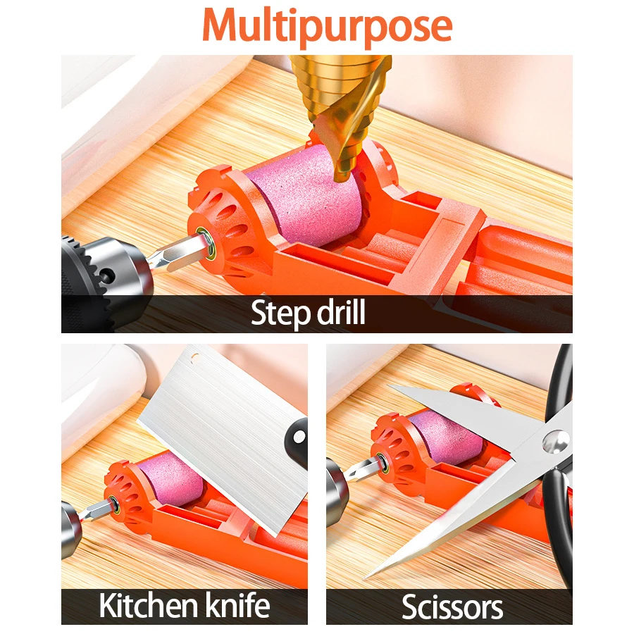 Orange Portable Grinding Drill Bit Sharpener, Used for Grinding Drill Bits to Maintain Their Sharpness