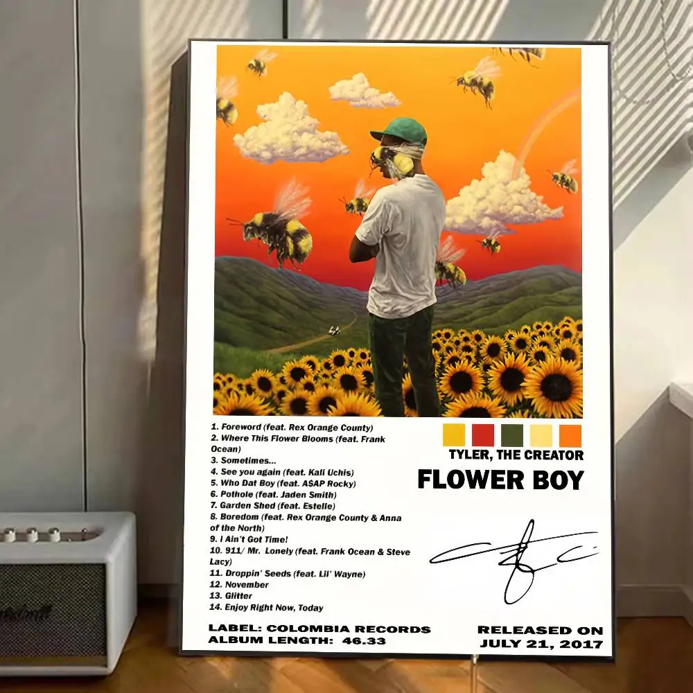 مغني الراب T-Tyler The Creator ملصق معرض يطبع ذاتية اللصق ديكور المنزل الديكور صور مطبوعة للحوائط ملصق غرفة المعيشة