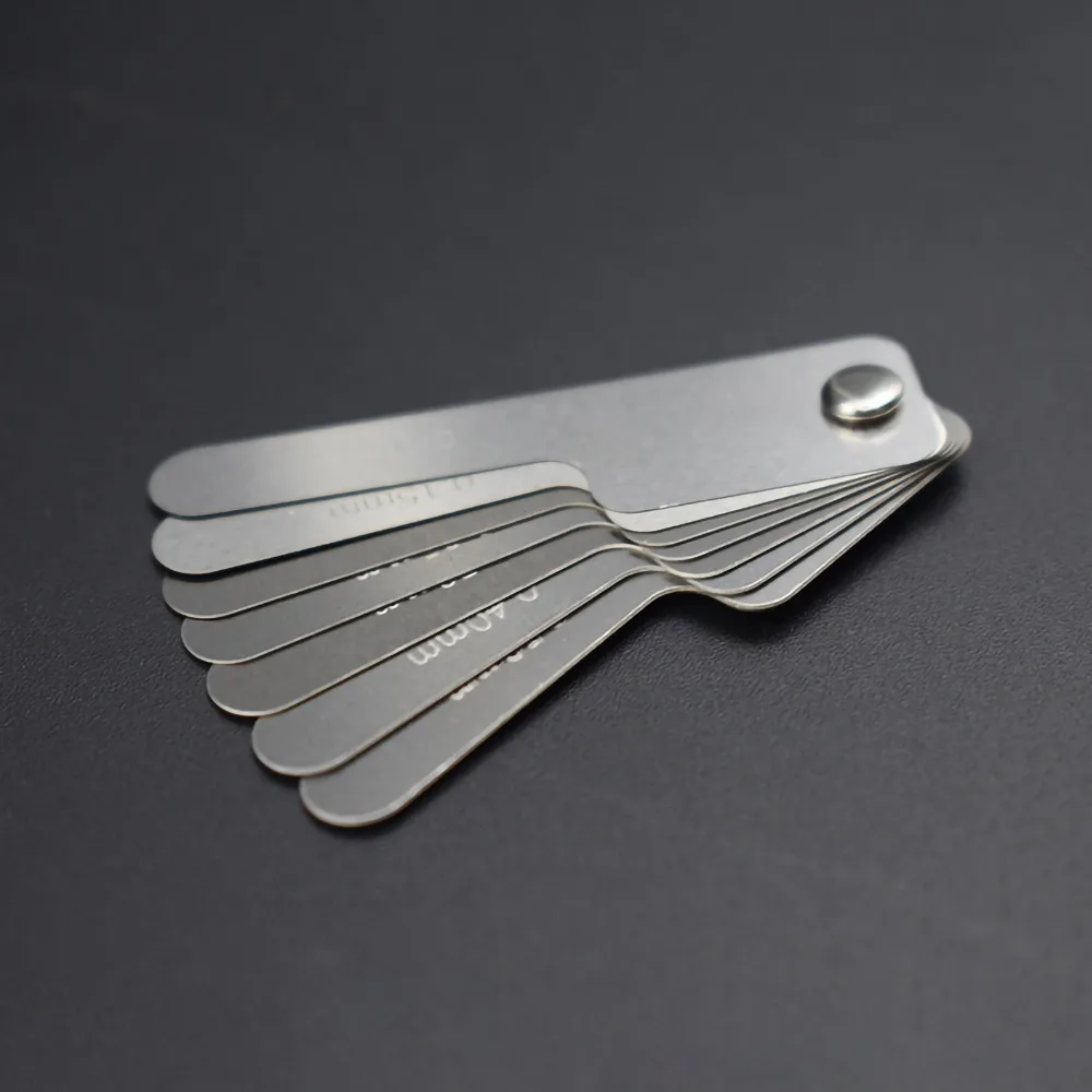 7 Blades Dental Feeler Gauge Stainless Steel Reciprocating Tooth Gap Measuring Tool Metric Scale Dental Leaf Gauge