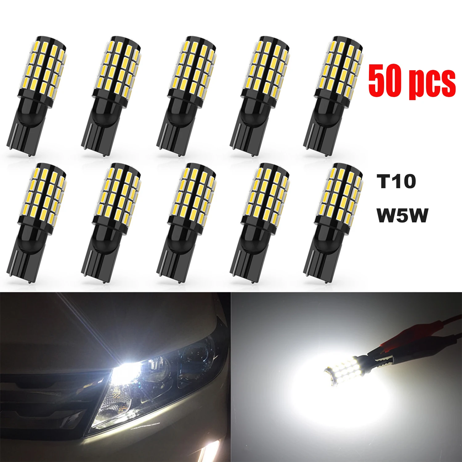 50pcs T10 W5W LED Interior Light Bulb Canbus No Error Drop-in Replacement For Mazda MX5 CX5 GH CX-7 GG CX3 CX7 MPV RX 3 6 CX-5