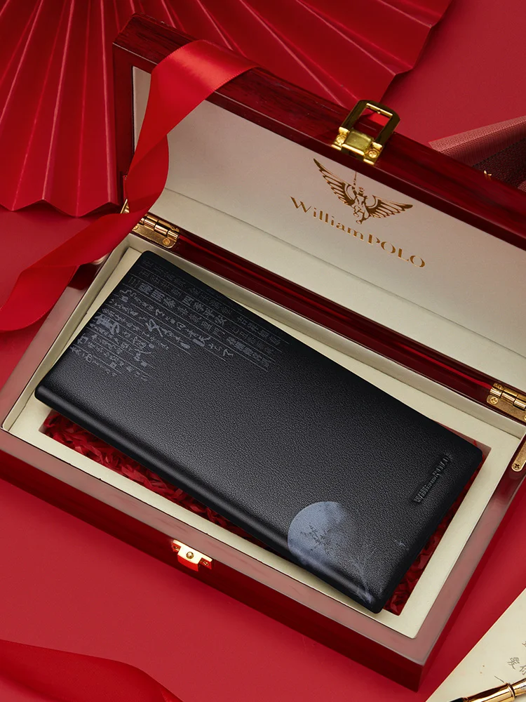 paulo-men's-long-wallet-ultra-thin-high-capacity-leather-birthday-gift-for-young-men-williampolo-cowhide-top-layer-leather