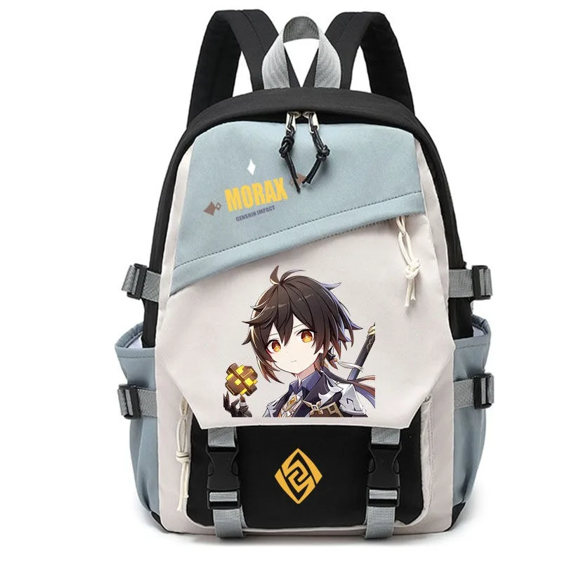 

32×45×15cm Black Blue Green, Genshin Impact, Student Kids Teens School Bags, Large Capacity Mochilas Anime Backpacks Girls Boys