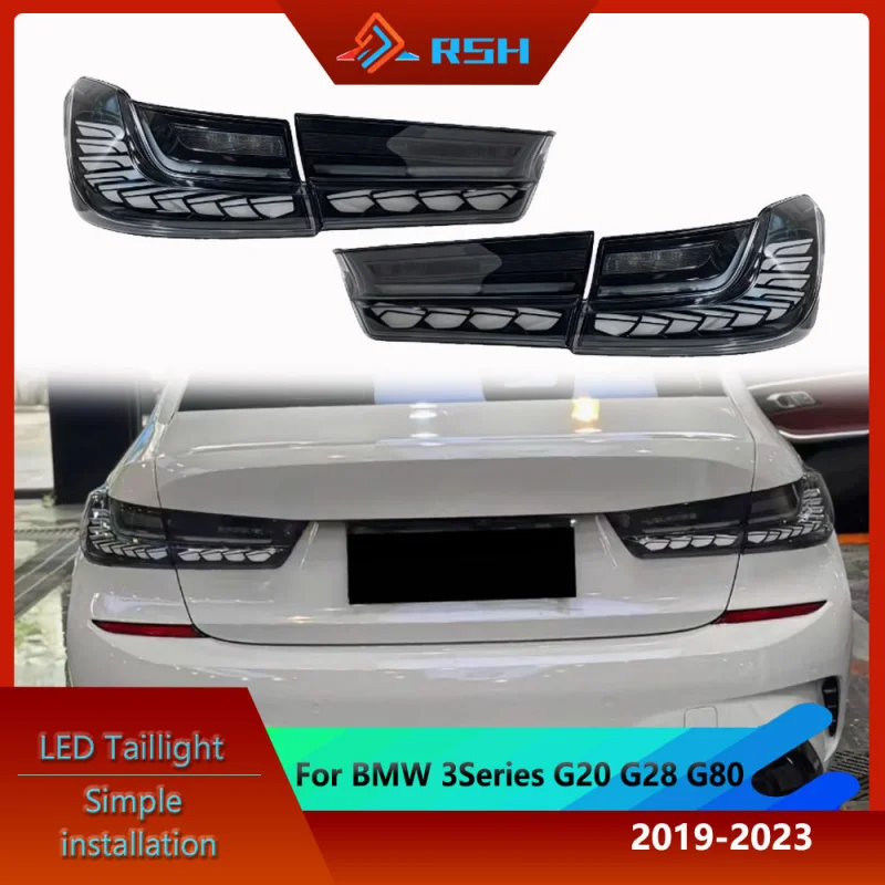 

Сборка задних фонарей для BMW 3 серии G20 G28 2019-2022, замена 3 серии LED, драконья чешуя, дымчатый задний фонарь