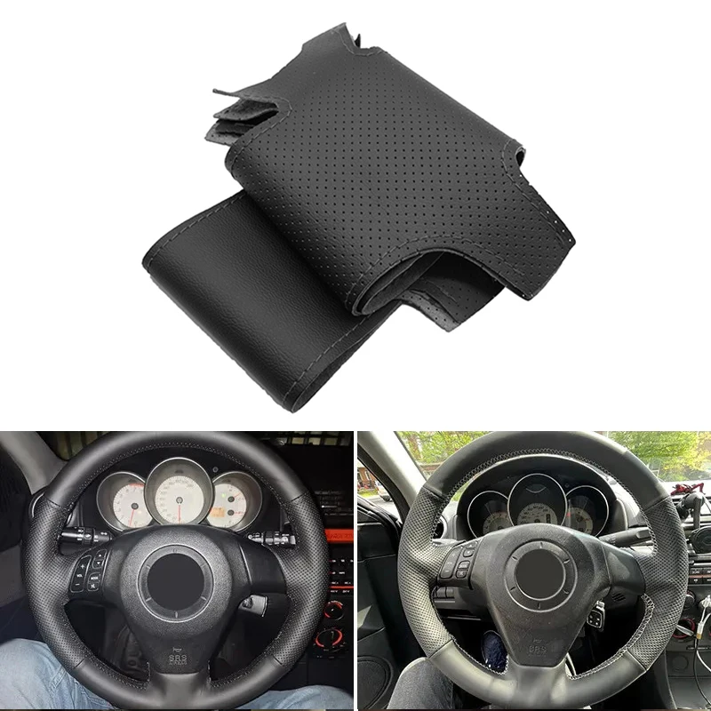 For Old Mazda 3 Mazda 5 Mazda 6 Pentium B70 2004 2005 2006 2007 2008 Hand-stitched Car Steering Wheel Leather Cover Accessories